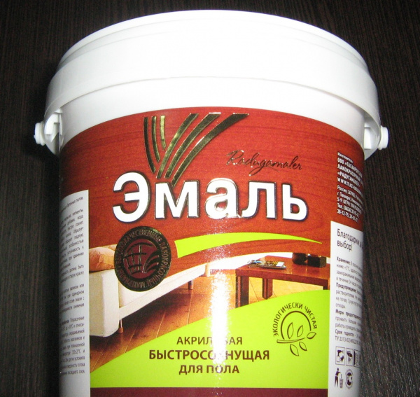 Эмаль акриловая для пола "Радуга" красно-коричневая (0,9кг) (8) 