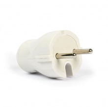 SmartBuy Вилка прямая белая 10А 250В (SBE-10-P04-w) (60) 