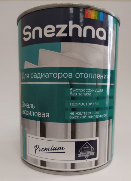 Эмаль акриловая "Snezhna Premium" для радиаторов белая (0,9кг) (6) 