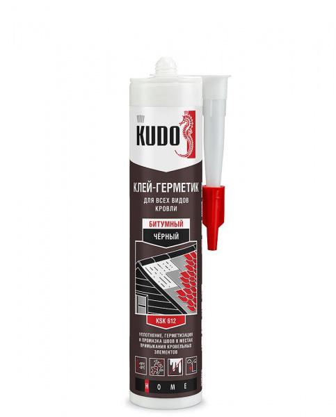Клей-герметик KUDO HOME KSK-612 битумный для всех видов кровли черный 280 мл (12) (KSK-612) 