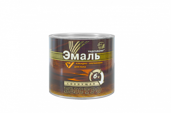 Эмаль для пола алкидно-уретановая "Радуга" золотисто-коричневая "БЫСТРОСОХНУЩАЯ" (1,9кг) (6) 