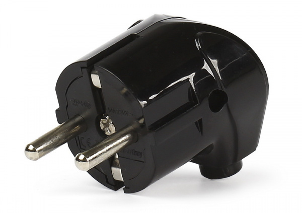 SmartBuy Вилка угловая черная 16А 250В с заземлением (SBE-16-P02-b) (50) 
