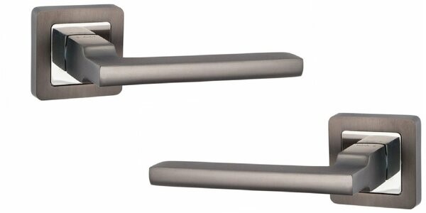 Ручки дверные S-Locked A-120-р MBN/CP графит (20) 