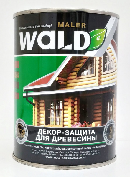 Деревозащитный состав "WALD" махагон  (1л) (6) 