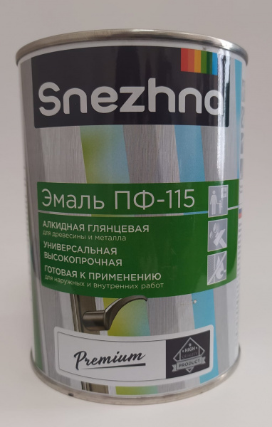 Эмаль ПФ-115 "Snezhna Premium" вишневая (0,9кг) (6) 