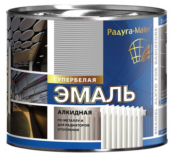 Эмаль алкидная "Радуга" для радиаторов отопления белая (0,4кг)(28) 