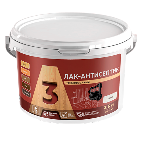 Лак-антисептик А3 тонированный для древесины палисандр (2,5кг) (4шт) (00973216) 