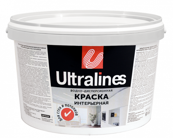 Краска "Ultralines" акриловая интерьерная для стен и потолков  (1,5кг) (8) 