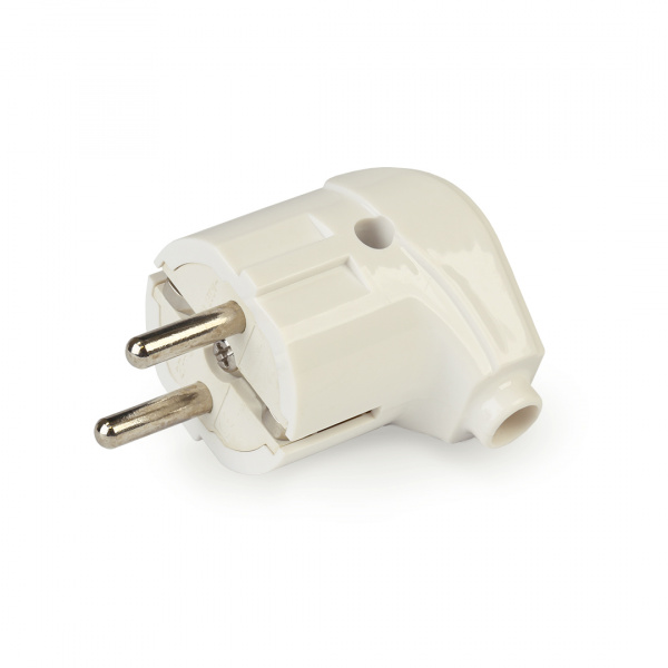 SmartBuy Вилка угловая белая 16А 250В с заземлением (SBE-16-P02-w) (50) 