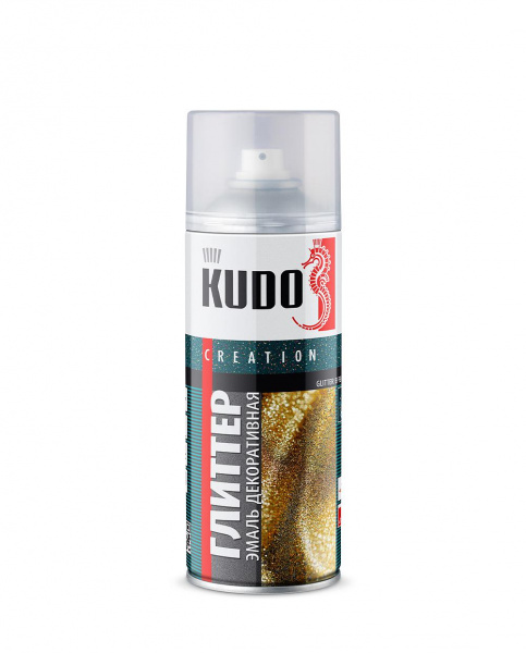 KU-C201 Эмаль декоративная Глиттер эффект золото "KUDO" 520мл (6)    